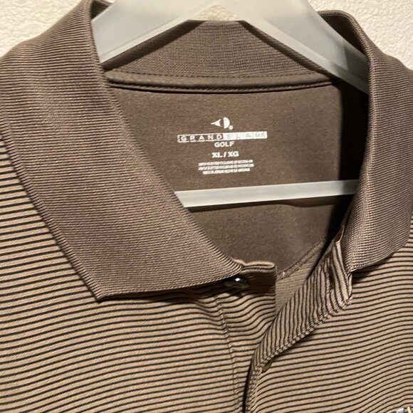 Grand Slam Golf Men's‎ XL Ribbed Brown Polo Shirt - Embroidered Logo - Picture 4 of 5